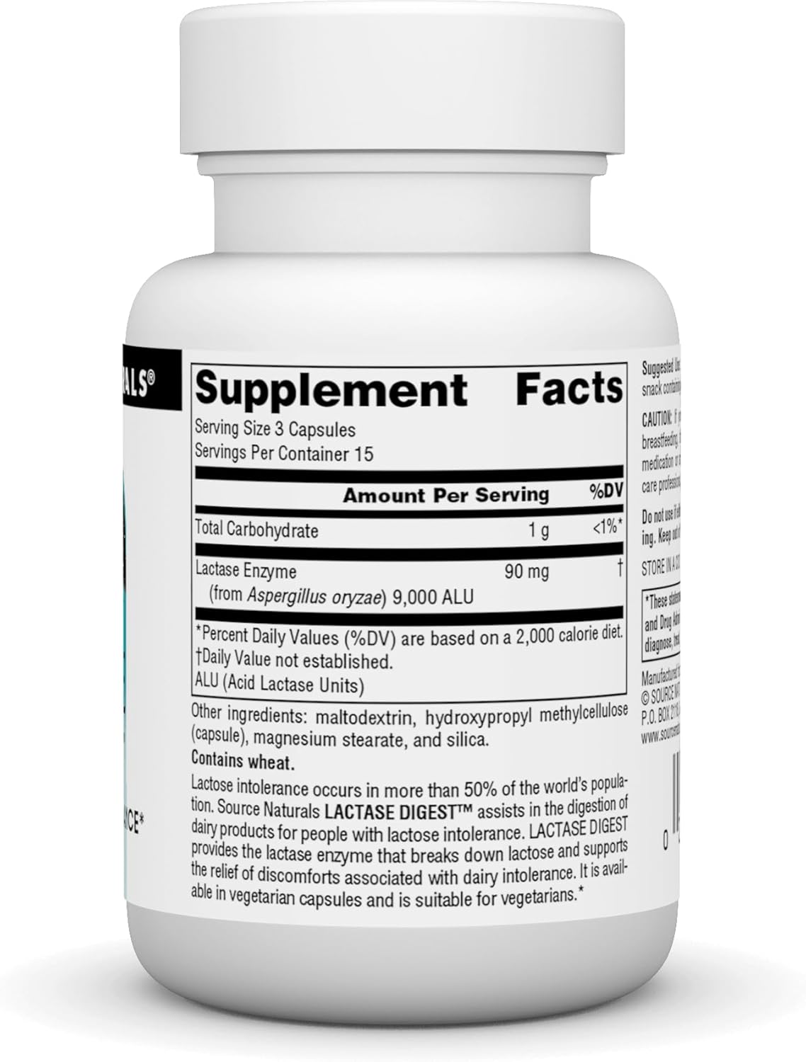 Source Naturals Lactase Digest - 45 Vegetable Capsules for Digestive Support