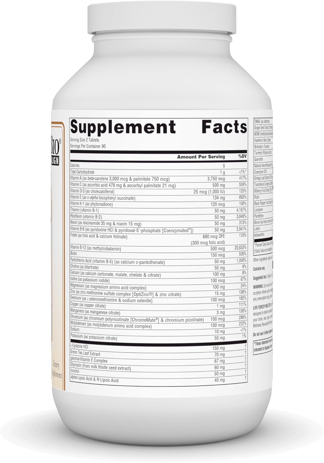 Source Naturals Life Force Multiple Energy Activator 180 Tablets Iron-Free Formula