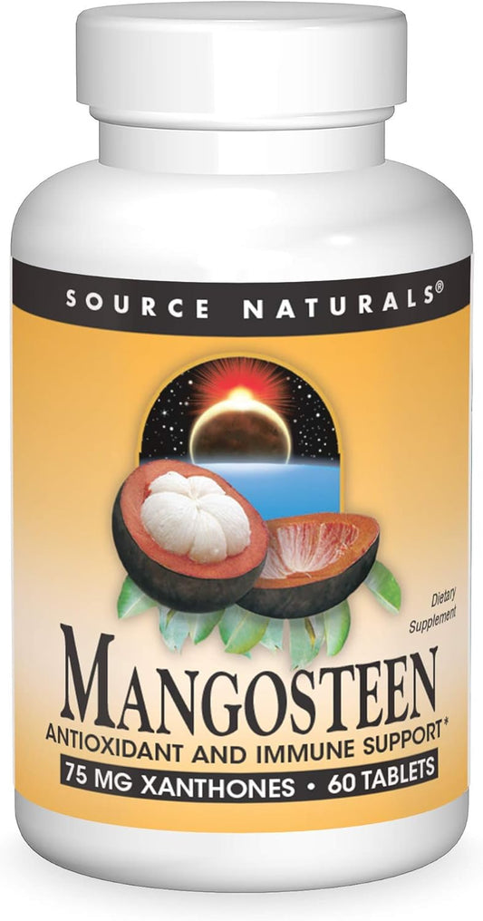Source Naturals Mangosteen Tablets, 75mg Xanthones for Antioxidant and Immune Support - 60 Count