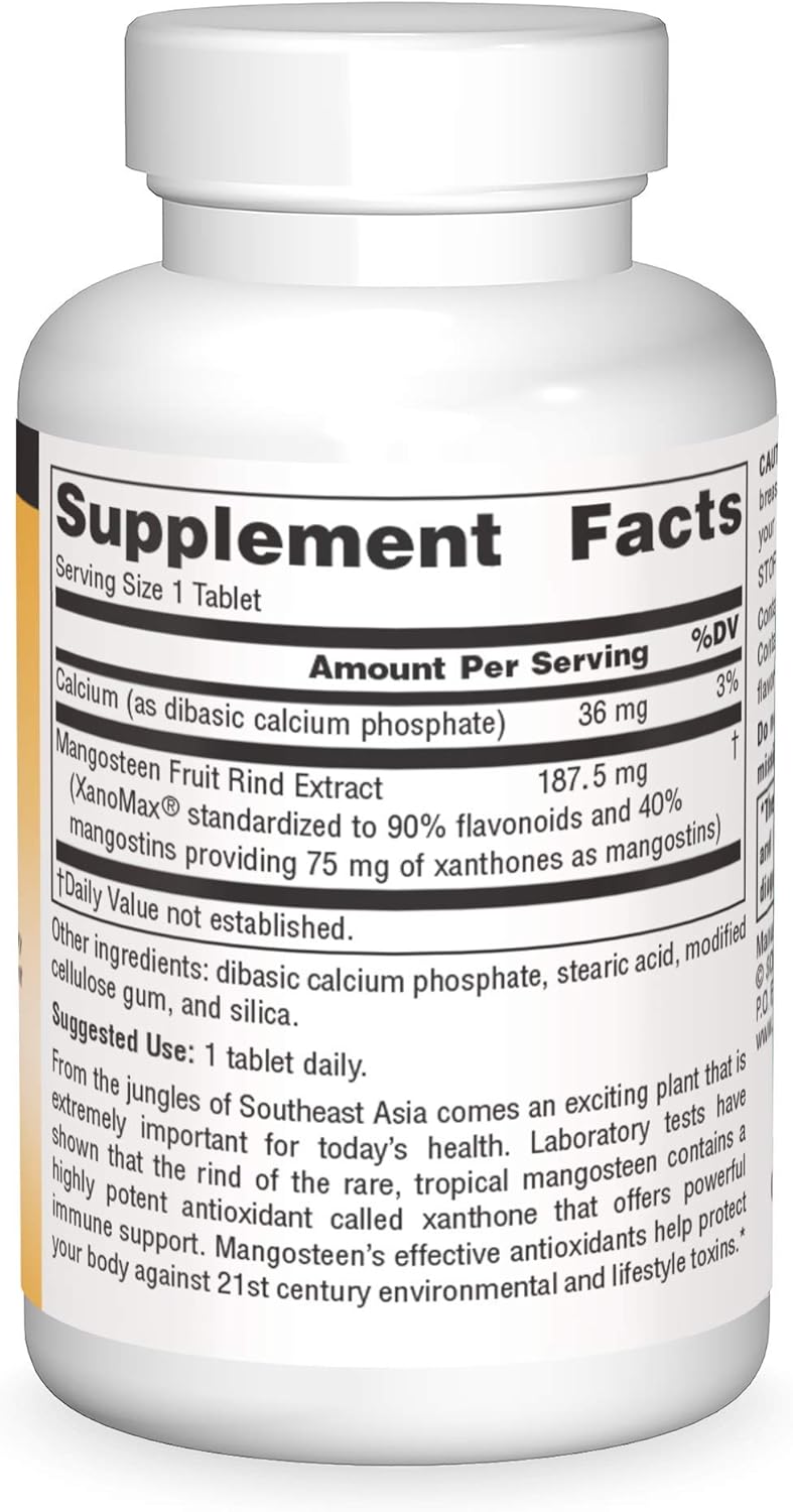 Source Naturals Mangosteen Tablets, 75mg Xanthones for Antioxidant and Immune Support - 60 Count