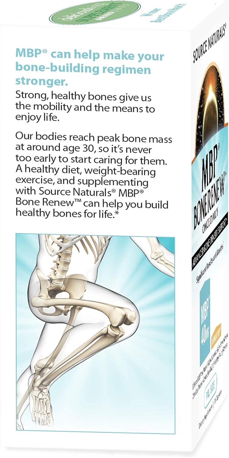 Source Naturals MBP Bone Renew Capsules - Milk Protein Enhances Bone Density - 30 Count