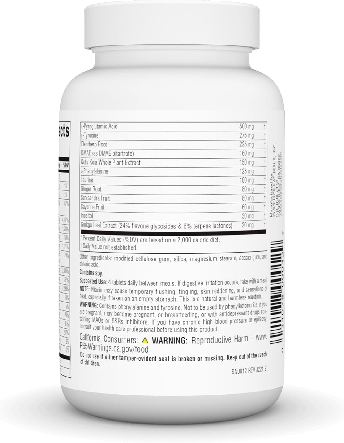 Source Naturals Mental Edge - Cognitive Enhancer for Focus and Clarity - 60 Tablets