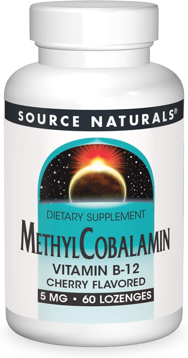 Source Naturals Methylcobalamin Vitamin B-12 Cherry Flavored Lozenges - 60 Count, 5mg