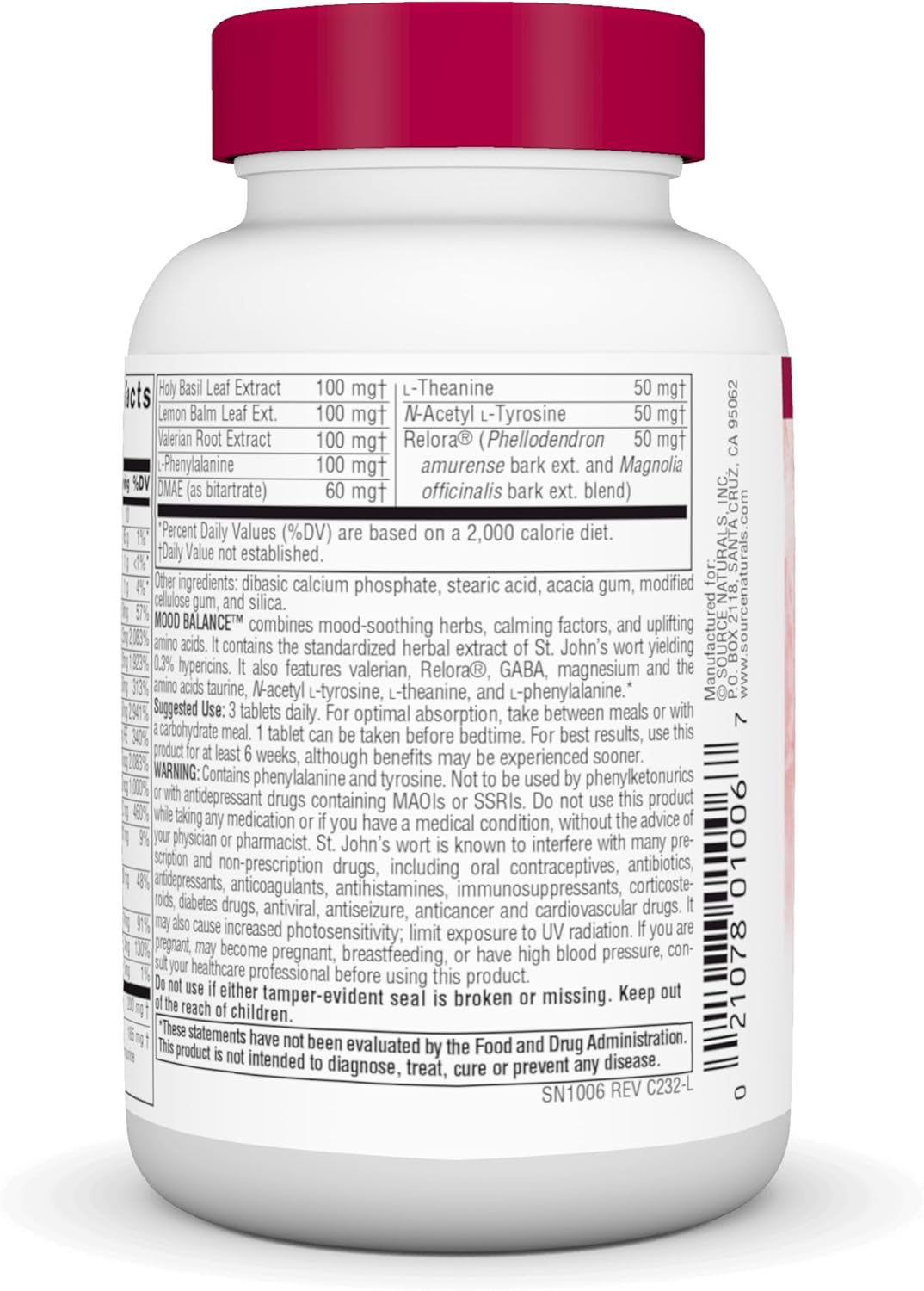 Source Naturals Mood Balance Tablets - Promotes Emotional Well-Being - 45 Count