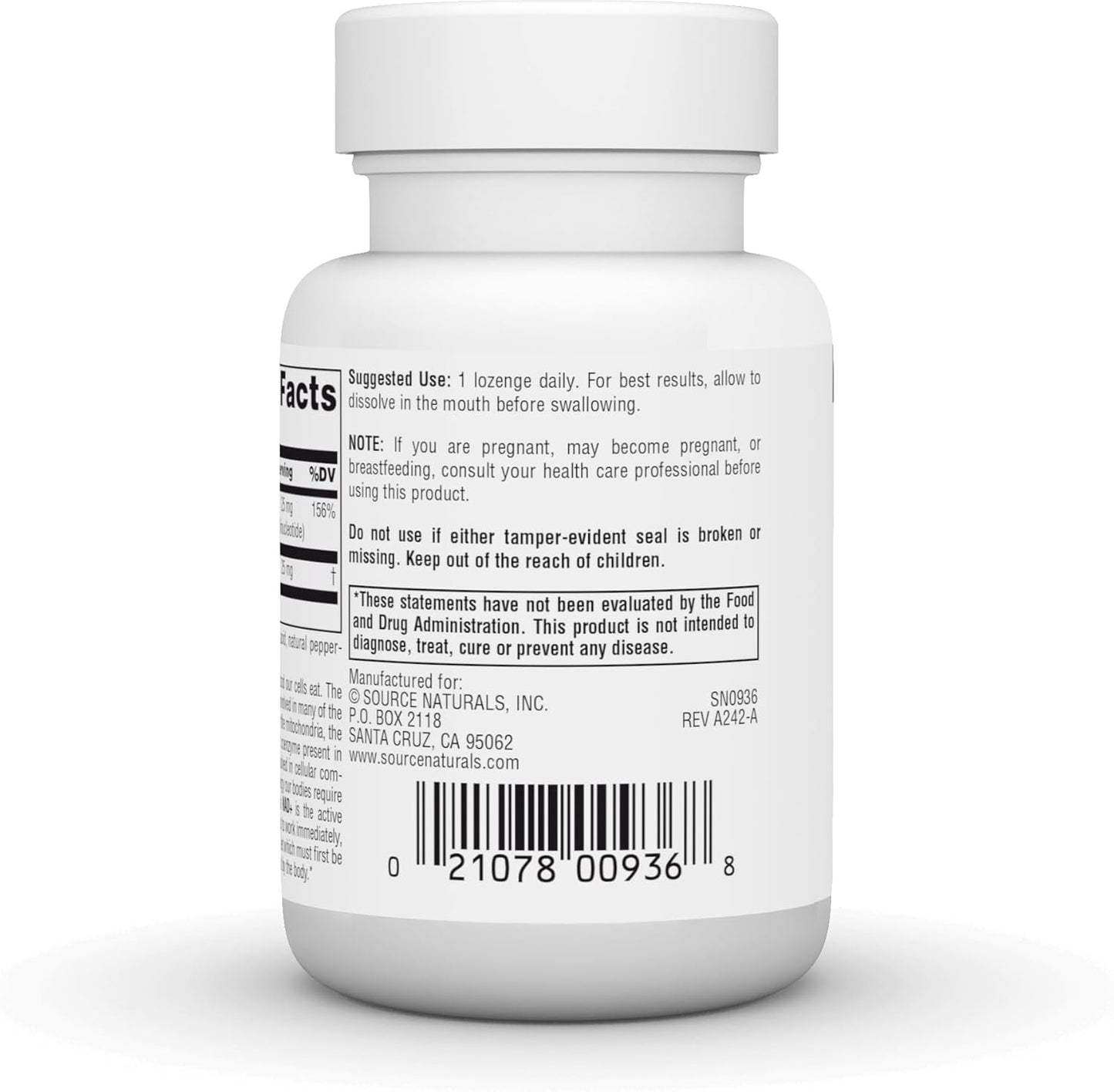 Source Naturals NAD+ Coenzymated B-3 Lozenges - 25mg for Cellular Energy Support - 30 Count