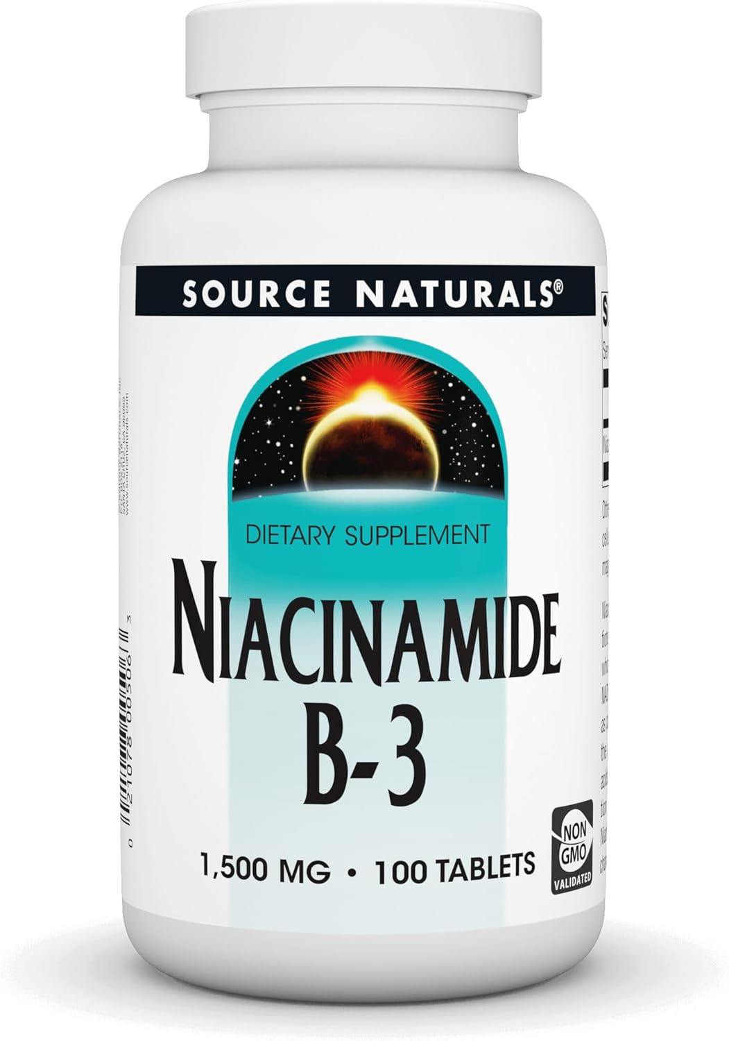 Source Naturals Niacinamide B-3 Supplement - 1500 mg, 100 Tablets for Overall Health and Wellness