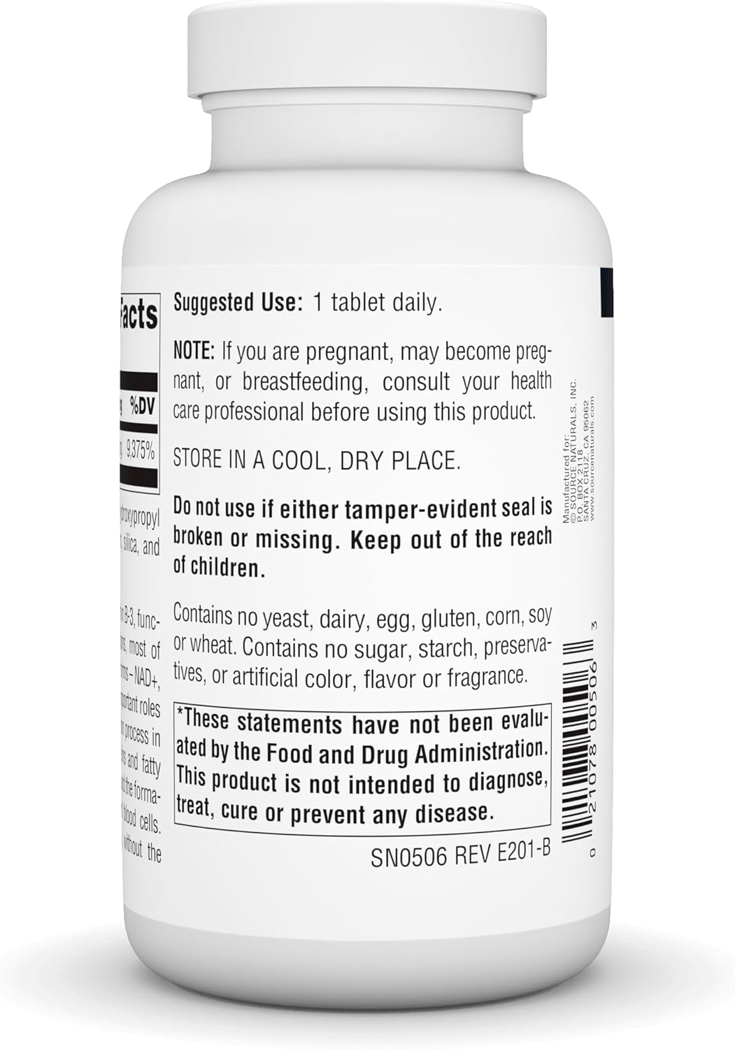 Source Naturals Niacinamide B-3 Supplement - 1500 mg, 100 Tablets for Overall Health and Wellness