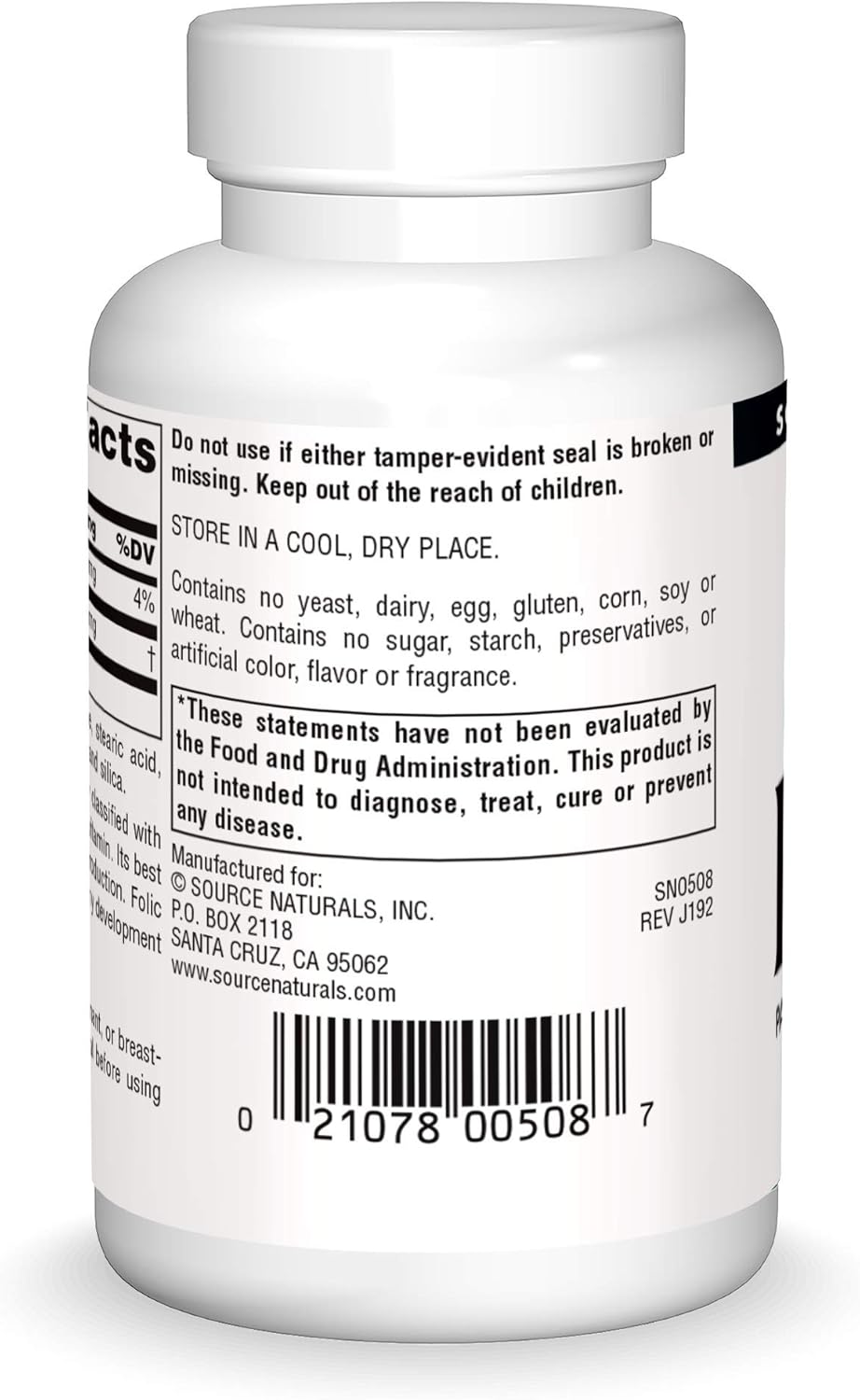 Source Naturals PABA 100mg Dietary Supplement - 250 Tablets, Para-Amino Benzoic Acid Formula for Skin Support