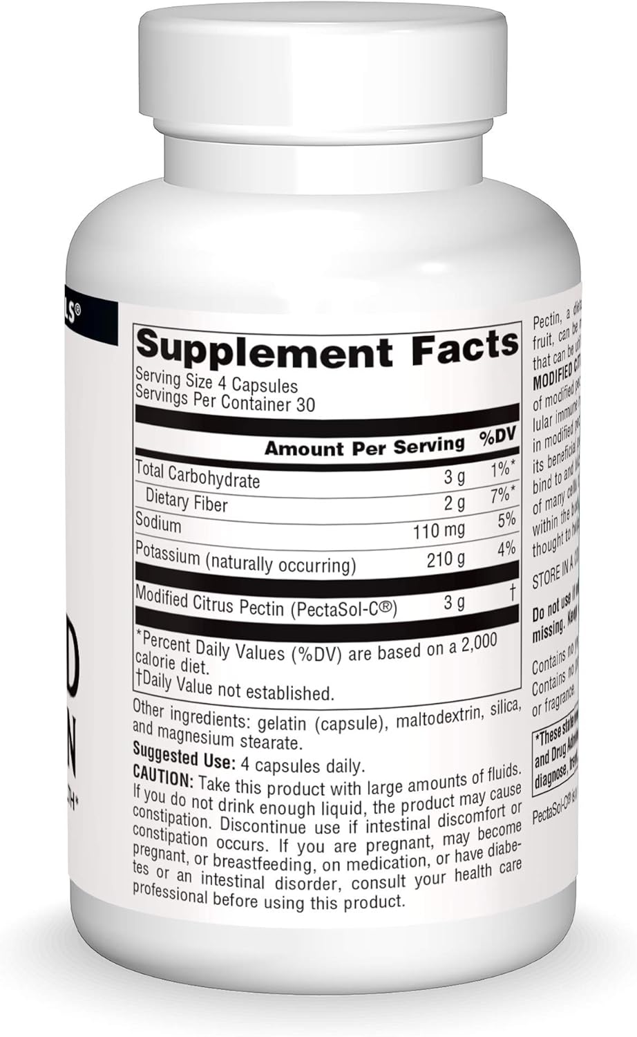 Source Naturals PectImmune 750mg Modified Citrus Pectin Capsules for Cellular Immune Health - 120 Count