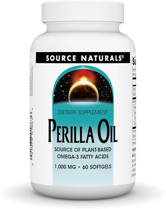 Source Naturals Perilla Oil Softgels - 1000mg Plant-Based Omega-3 Fatty Acids - 60 Count