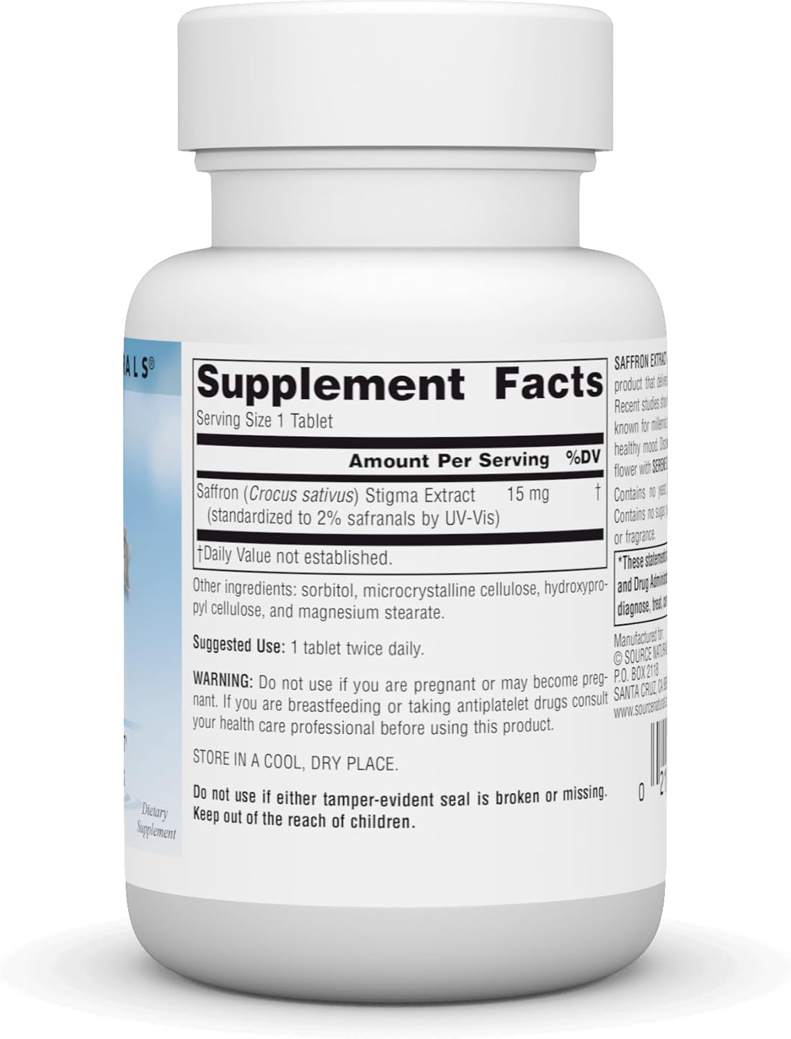 Source Naturals Serene Science Saffron Extract Tablets for Mood Support - 30 Count