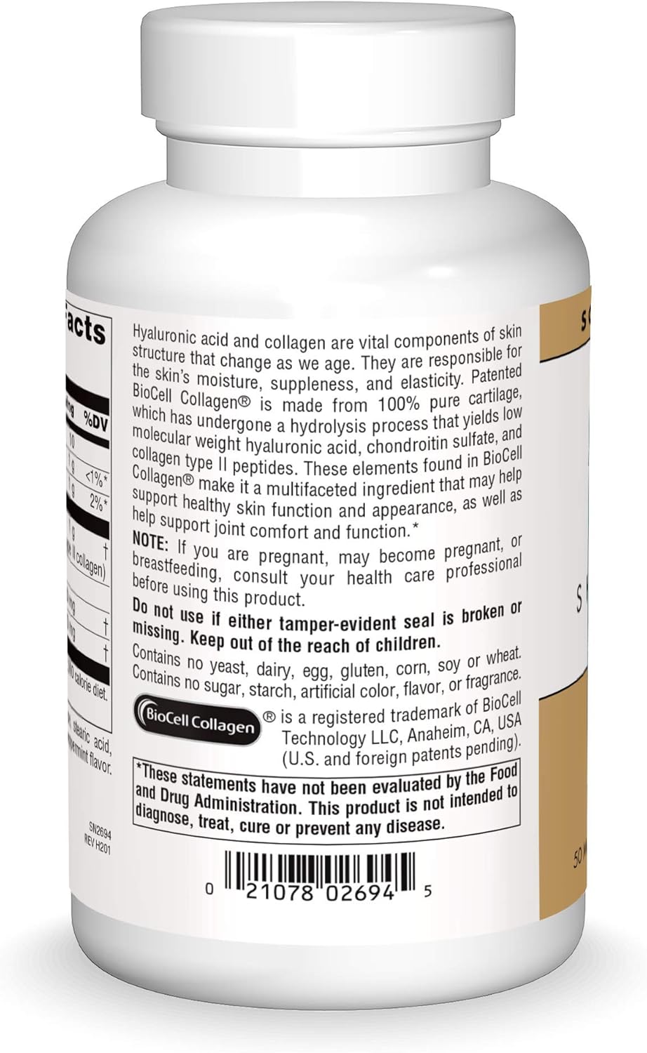 Source Naturals Skin Eternal Hyaluronic Acid Tablets - 240 Count, 50 mg