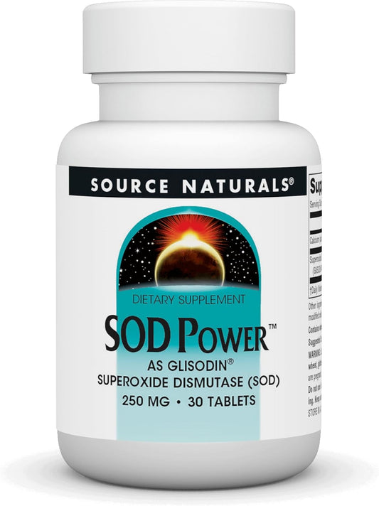Source Naturals SOD Power with Glisodin, 250mg Superoxide Dismutase Dietary Supplement - 30 Tablets
