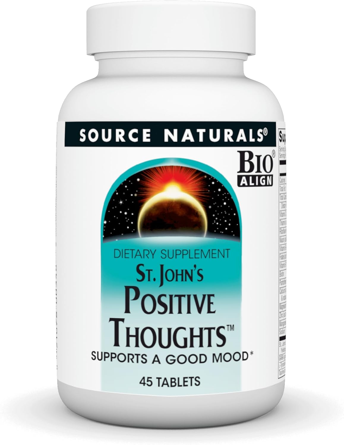 Source Naturals St. John's Positive Thoughts Tablets - Mood Support Supplement - 45 Count
