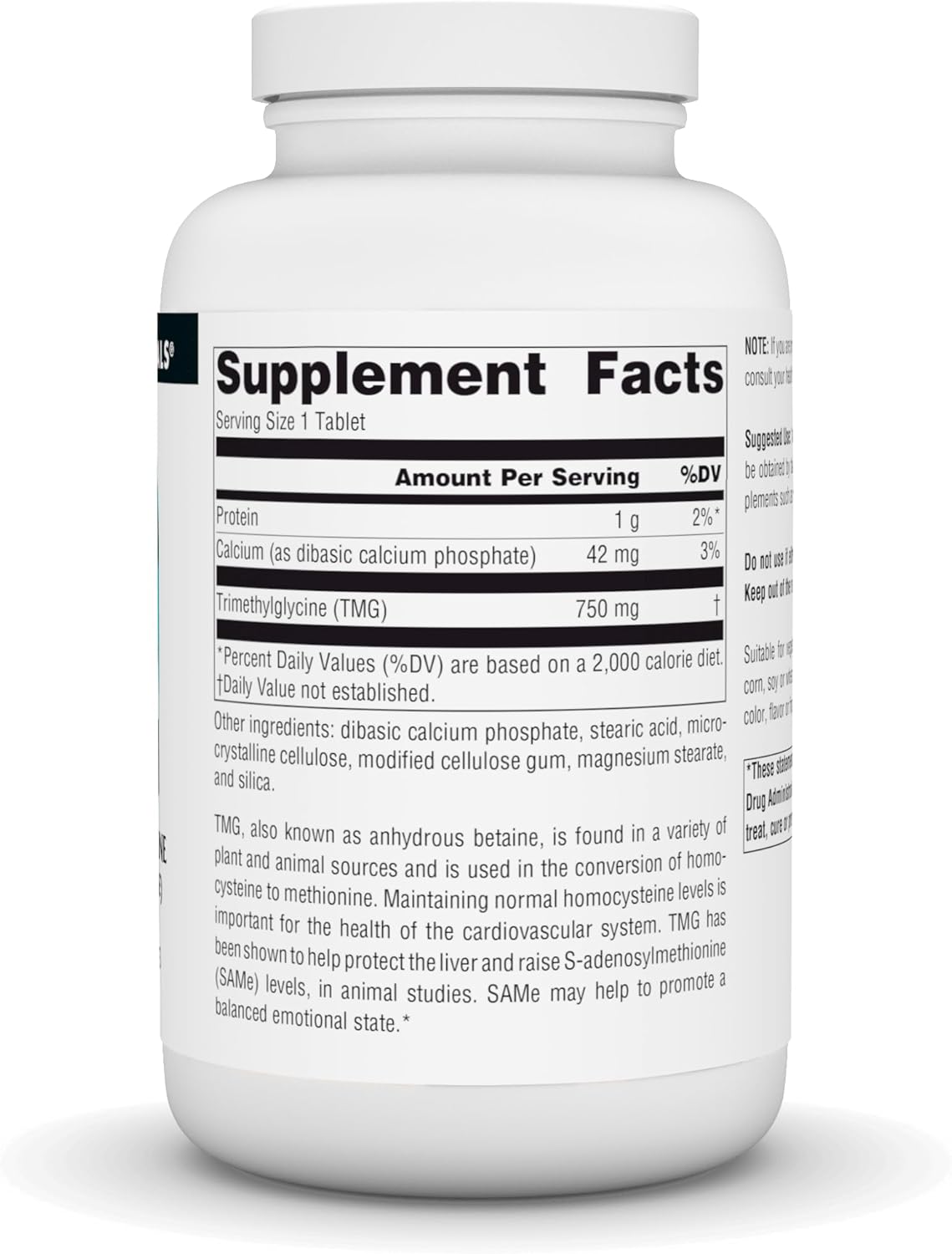 Source Naturals TMG 750mg Anhydrous Betaine Supplement - 240 Tablets