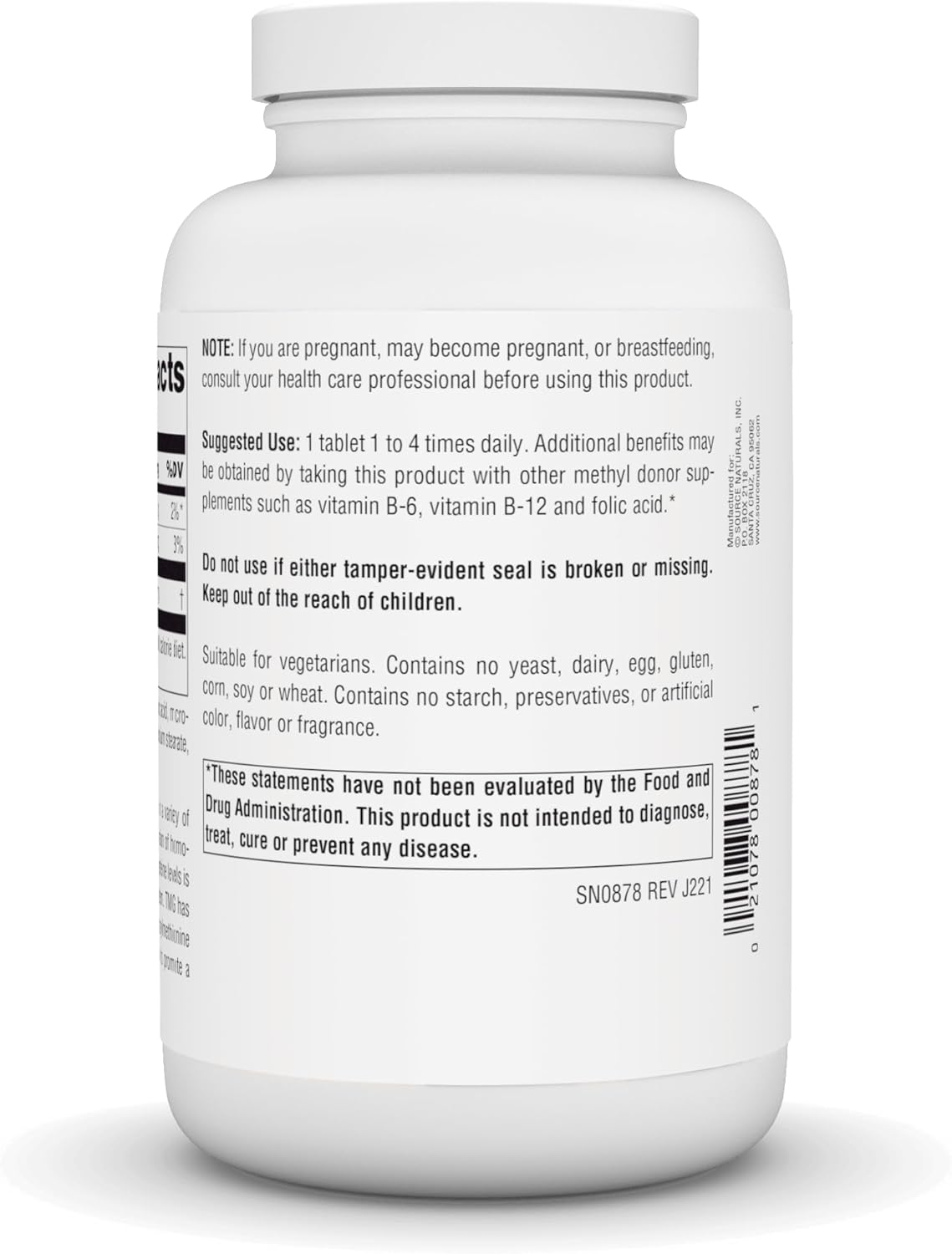 Source Naturals TMG 750mg Anhydrous Betaine Supplement - 240 Tablets