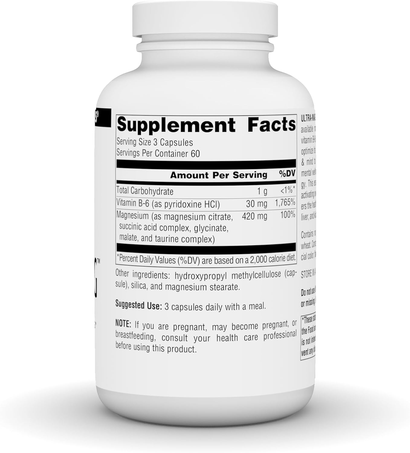Source Naturals Ultra-Mag - Vegan Capsules with 5-in-1 Bioavailable Magnesium for Muscle Relaxation and Nerve Calming (180 Count)