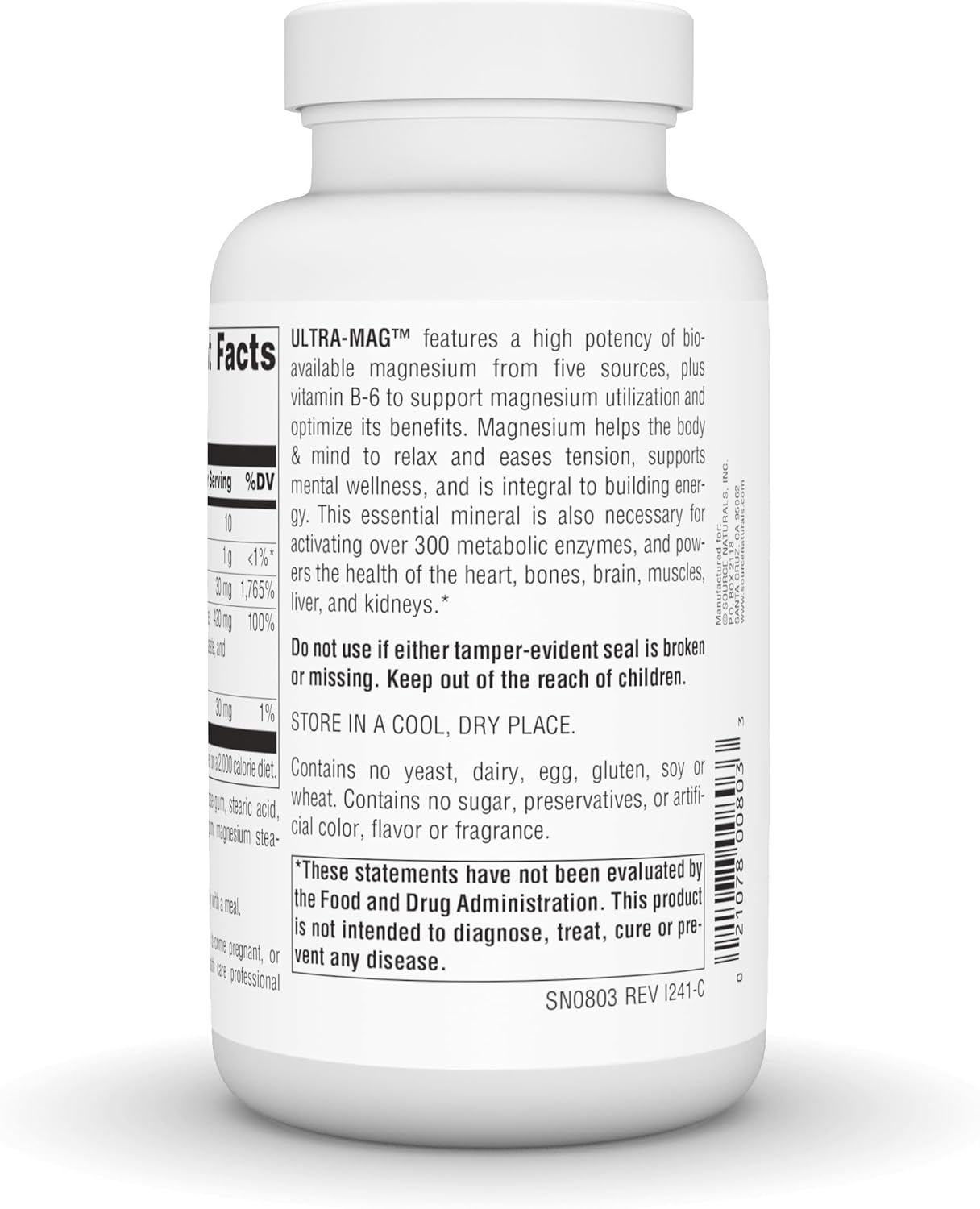 Source Naturals Ultra-Mag: 120 Vegan Tablets, 5-in-1 Bioavailable Magnesium for Muscle Relaxation and Nerve Calmness