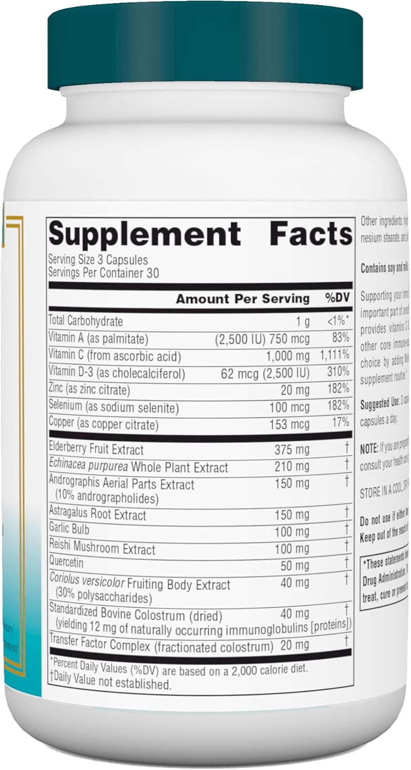Source Naturals Wellness ImmuneSmart - Immune Support with Vitamins A, C, D, Zinc, Elderberry, Echinacea, Andrographis - 90 Capsules