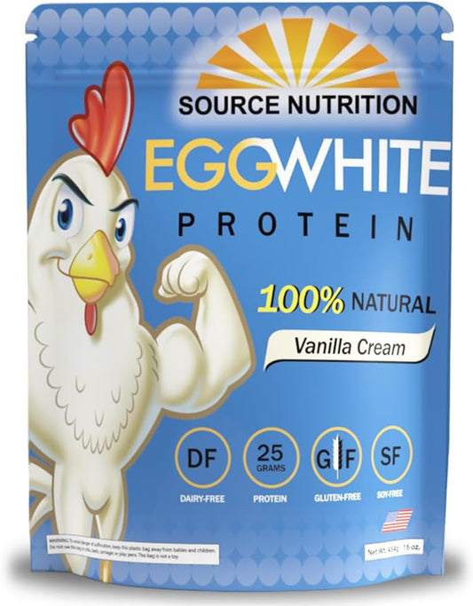 Source Nutrition TradeKing Vanilla Cream Egg White Protein Powder - 1 lb, 25g Protein, Lean Muscle Builder, Dairy-Free