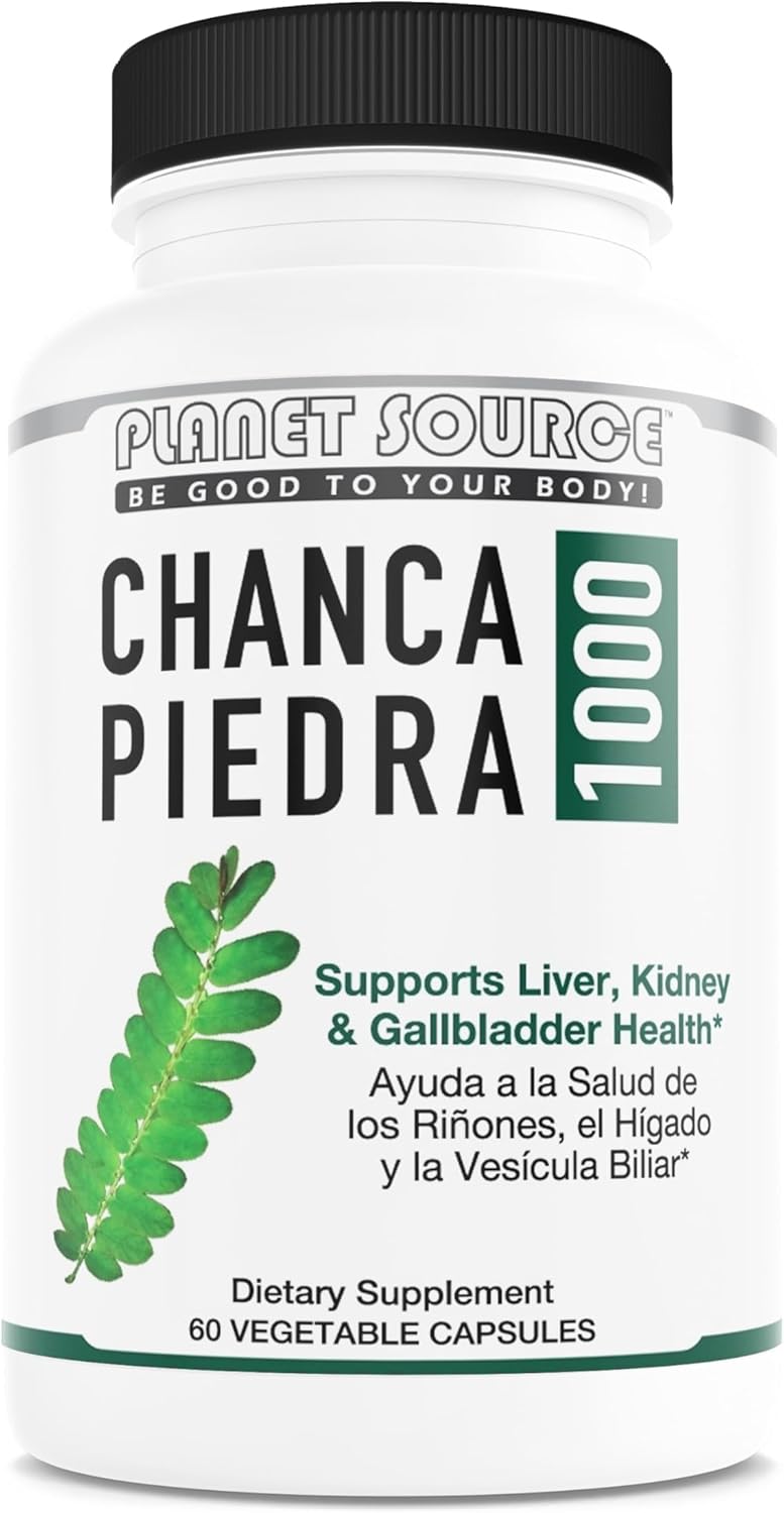 South American Chanca Piedra 1000 Stone Breaker Capsules for Kidney, Liver, and Gallbladder Cleanse - Urinary Tract Health Support - 60 Veg Capsules
