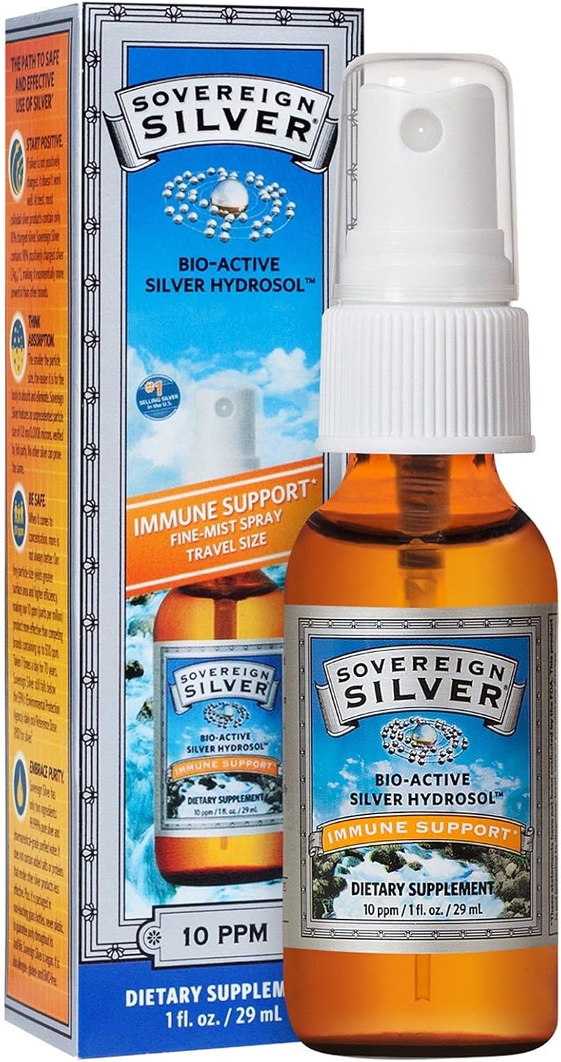 Sovereign Silver 10 PPM Bioactive Silver Hydrosol Fine Mist Spray - 1 Ounce Bottle