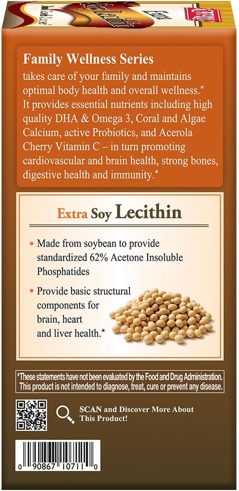Soy Lecithin Capsules for Blood Vessel, Brain, and Liver Health - 300 Softgels for Adults by CATALO
