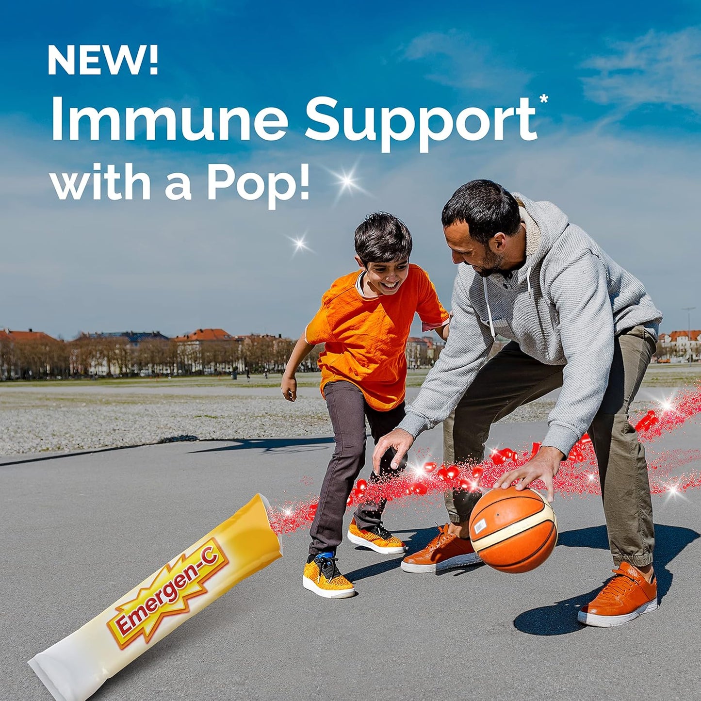 Sparkly Strawberry Emergen-C Kidz Crystals - On-The-Go Immune Support Supplement with Vitamin C, B Vitamins, Zinc, Manganese - 28 Stick Packs