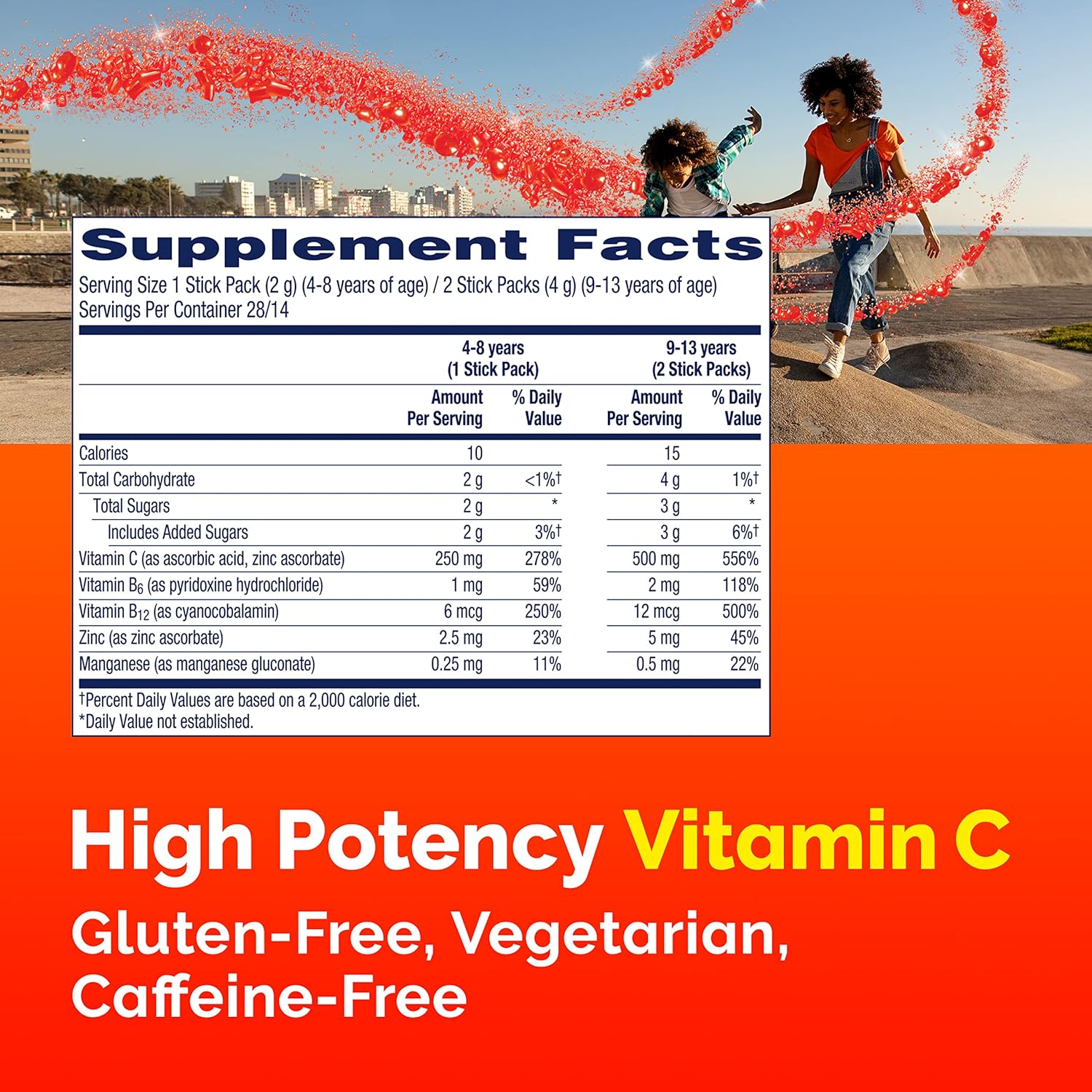 Sparkly Strawberry Emergen-C Kidz Crystals - On-The-Go Immune Support Supplement with Vitamin C, B Vitamins, Zinc, Manganese - 28 Stick Packs