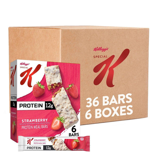 Special K Strawberry Protein Meal Bars - 12g Protein, High Fiber, 6 Boxes, 36 Bars