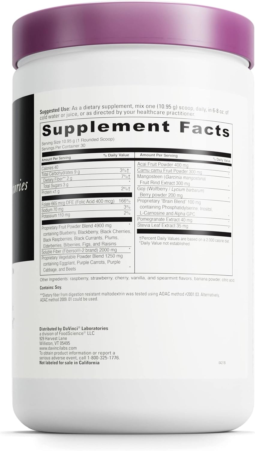 Spectra Purples Powder Supplement - Antioxidant Blend for Healthy Aging - Boosts Brain & Immune Health - 30 Servings