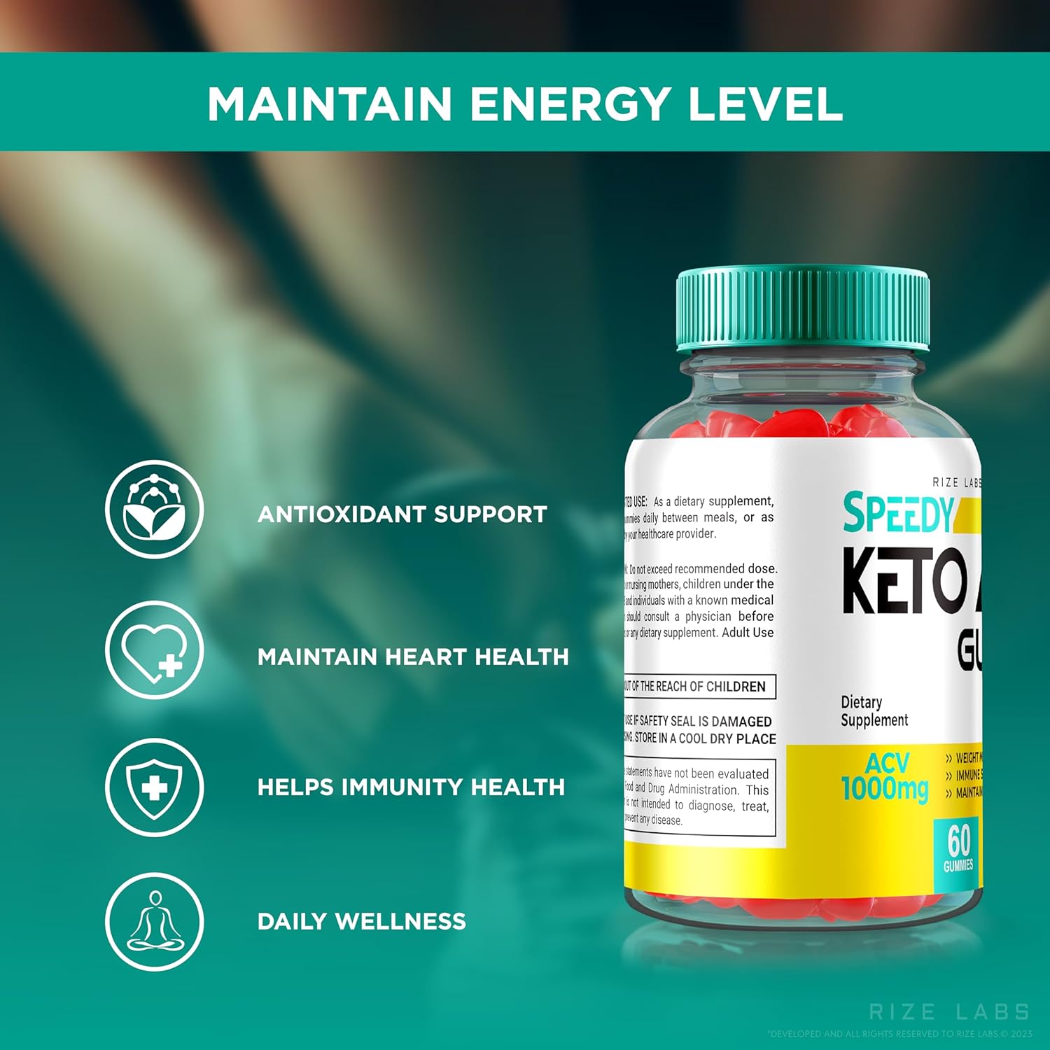 Speedy Extreme Keto Plus ACV Gummy with Apple Cider Vinegar 2000mg for Advanced Slimming Formula - 180 Gummies