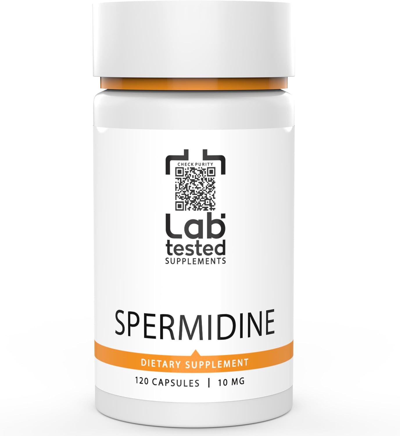 Spermidine Trihydrochloride 10mg Capsules - Lab Tested Supplement with 3rd Party COA's - 120 Capsules
