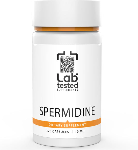 Spermidine Trihydrochloride 10mg Capsules - Lab Tested Supplement with 3rd Party COA's - 120 Capsules