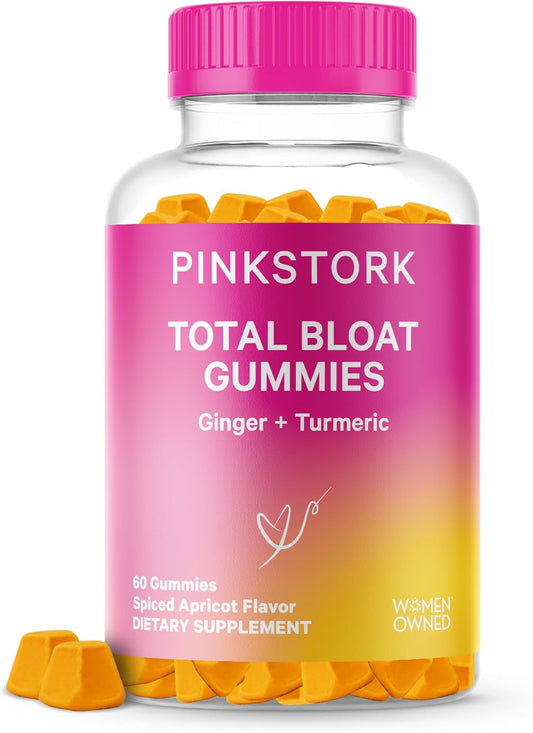 Spiced Apricot Bloating Supplements with Turmeric and Ginger for Digestion, Detox, Gas Relief, Energy, and Immune Health - 60 Gummies