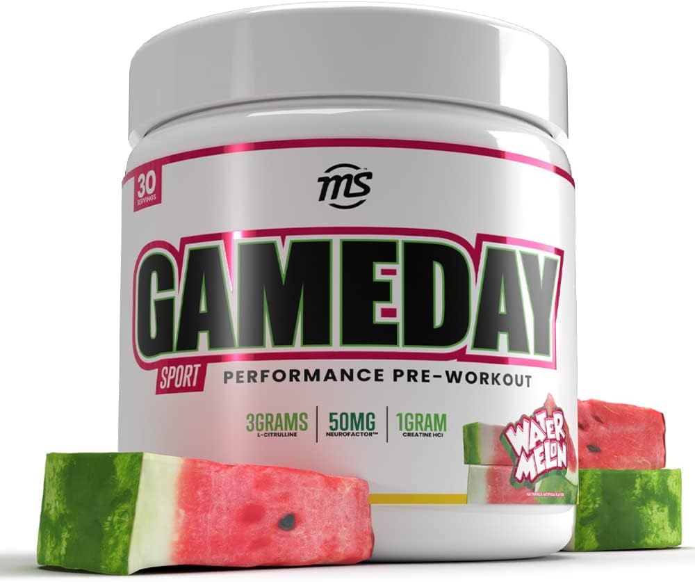 Sport Pre-Workout Energy Drink Mix - Watermelon Flavored with Natural Caffeine, 30 Days Supply, 330g