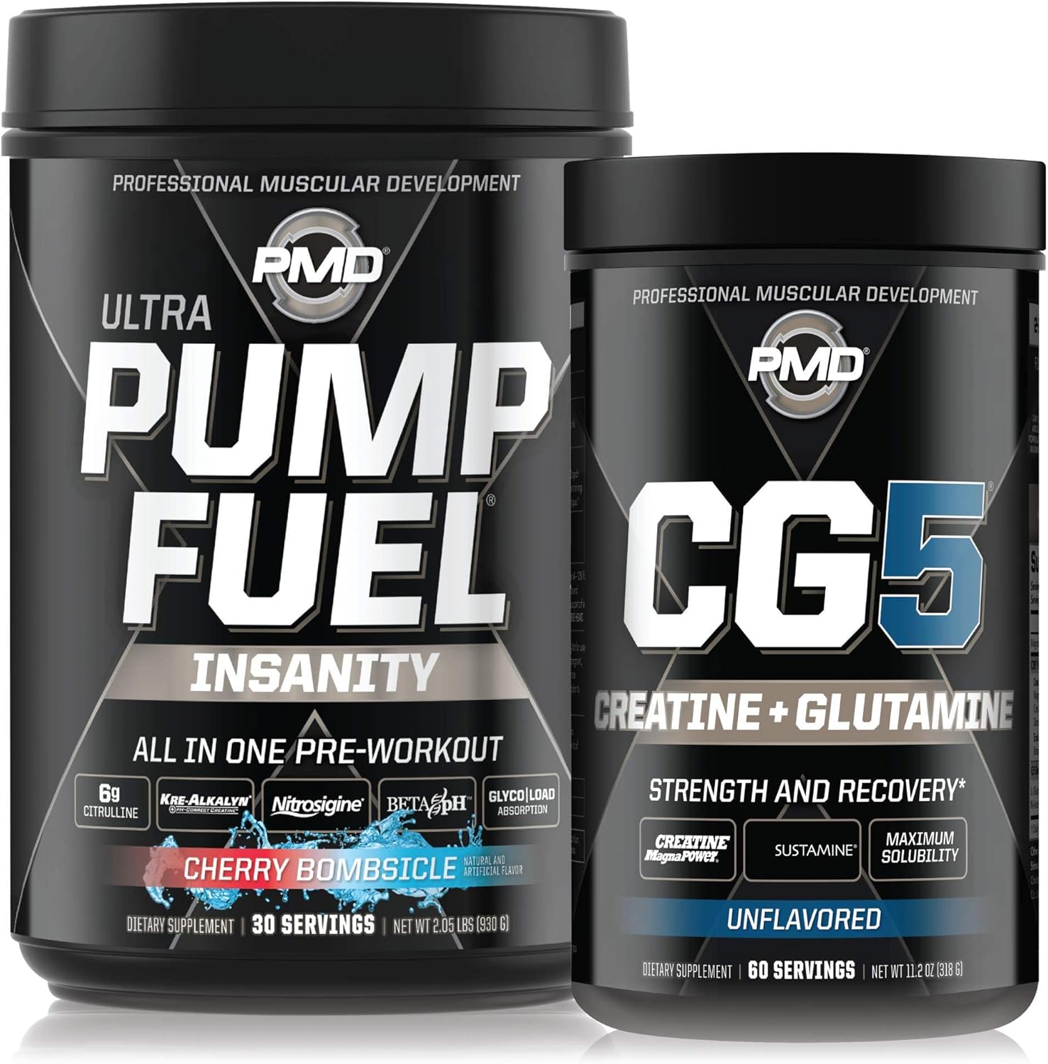 Sports CG5 Premium Creatine and L-Glutamine Powder - Cherry Bombsicle Pre Workout Bundle