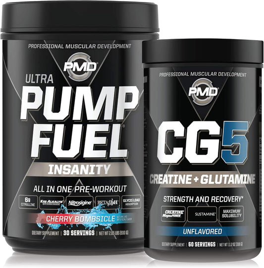 Sports CG5 Premium Creatine and L-Glutamine Powder - Cherry Bombsicle Pre Workout Bundle