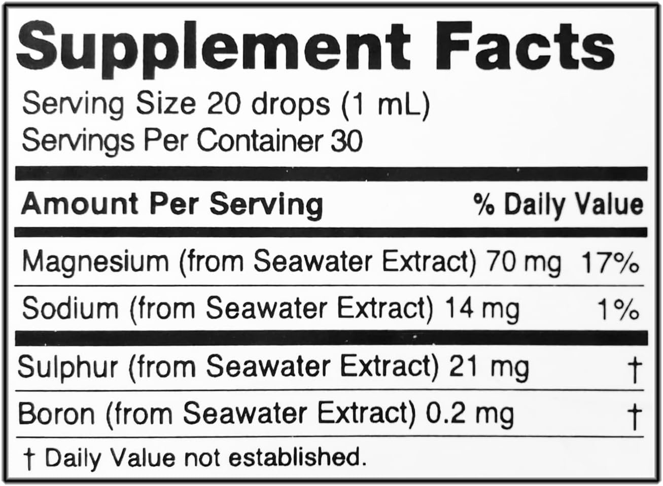 Sports Performance Liquid Magnesium Drops with Free Ion Minerals - Supports Electrolyte Balance, Endurance, Recovery - 30ml