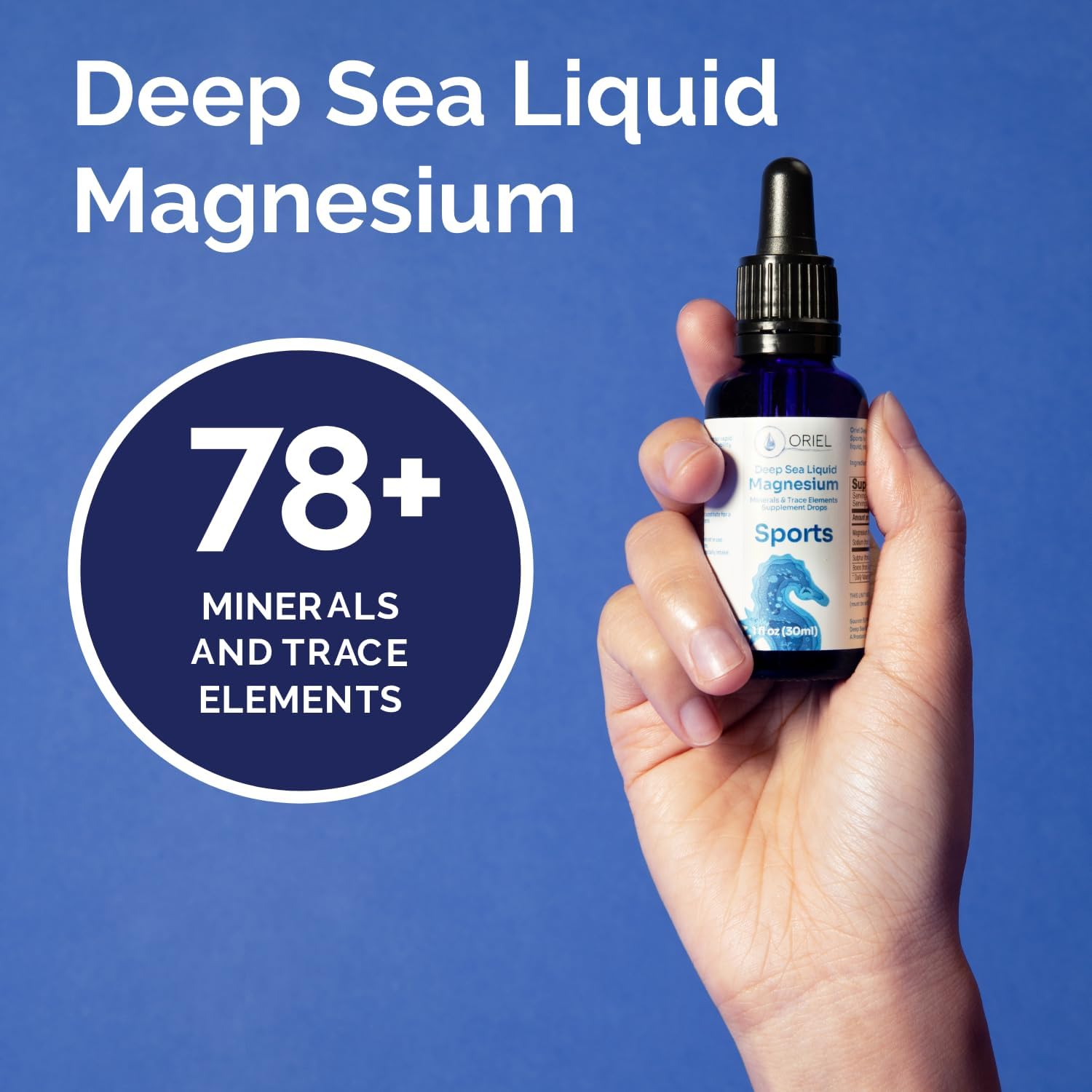 Sports Performance Liquid Magnesium Drops with Free Ion Minerals - Supports Electrolyte Balance, Endurance, Recovery - 30ml