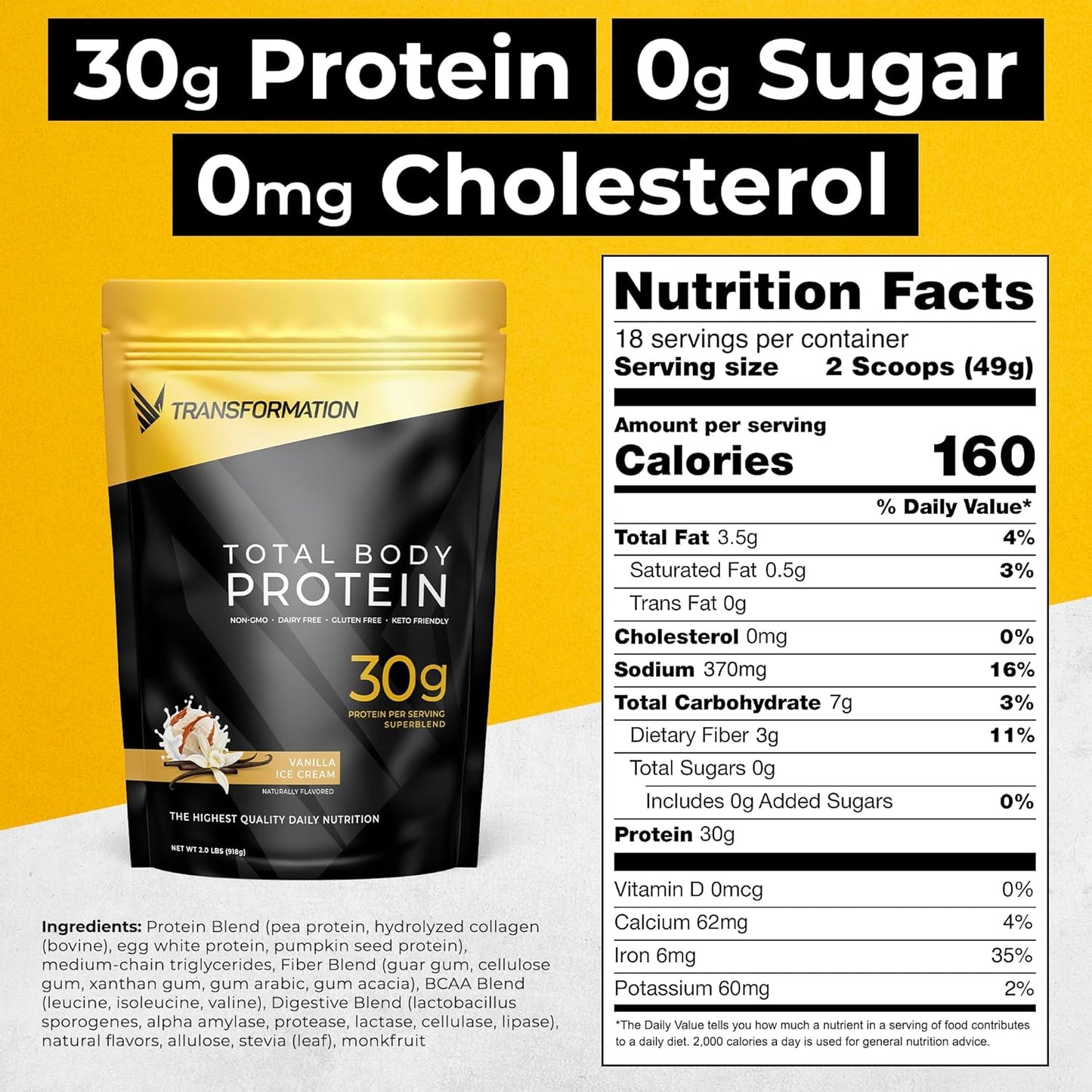 SPR Vanilla Protein Powder & Shaker Bottle Bundle | 30G Multi-Protein Superblend with Collagen Peptides, Egg White, Plant Blend, MCT Oil, BCAA Amino Acids