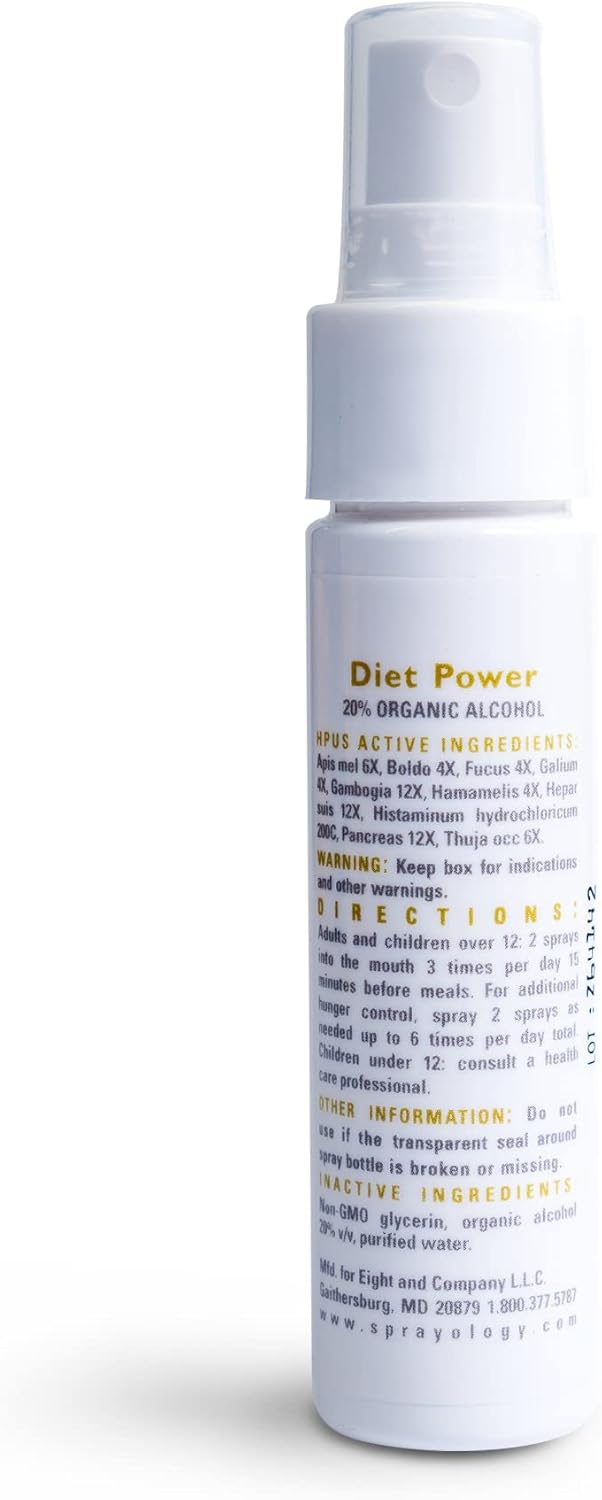 Sprayology Diet Power - Natural Weight Loss Support Spray | Combats Water Retention & Low Energy | Gluten & Dairy Free Homeopathic Remedy (1.38 fl oz)