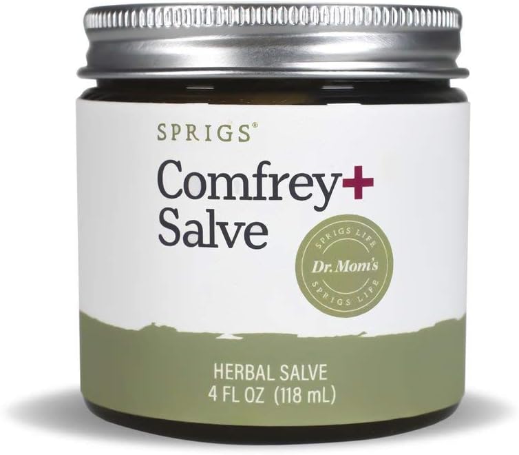 Sprigs Life Dr Mom Comfrey + Salve 4 oz - Accelerates Healing of Bruises, Sprains, and Breaks