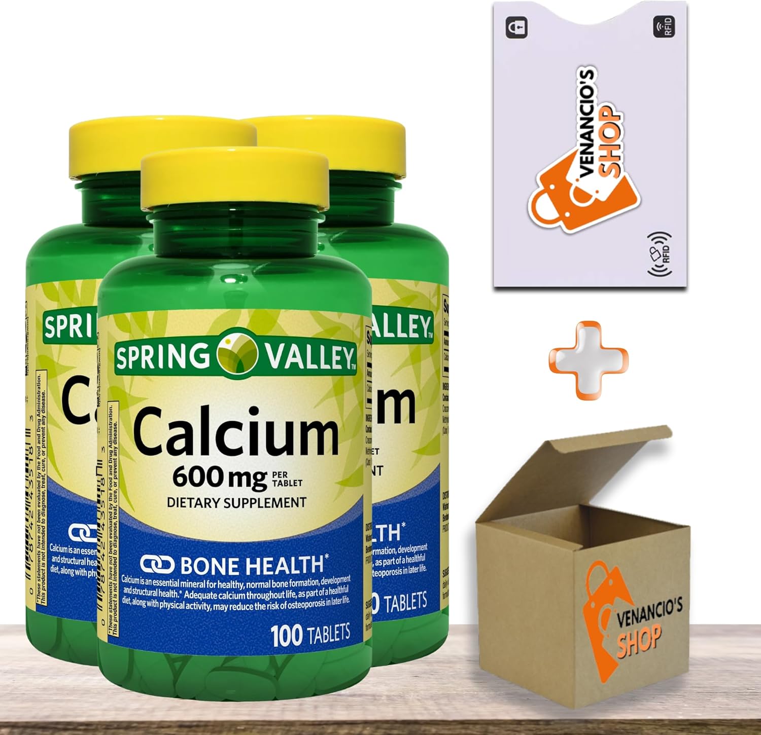 Spring Valley Calcium 600 mg 100 Tablets - Pack of 3, Venancio's Shop Bone Health Dietary Supplement
