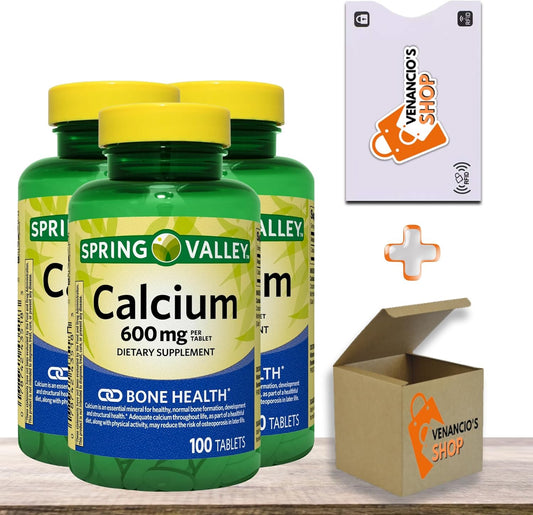 Spring Valley Calcium 600 mg 100 Tablets - Pack of 3, Venancio's Shop Bone Health Dietary Supplement