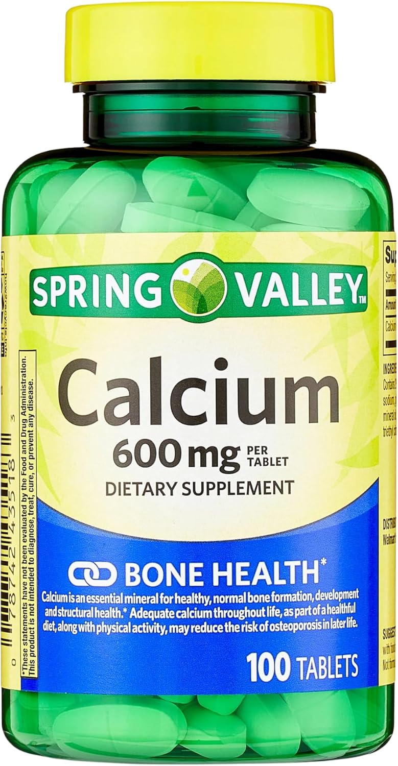 Spring Valley Calcium 600 mg 100 Tablets - Pack of 3, Venancio's Shop Bone Health Dietary Supplement