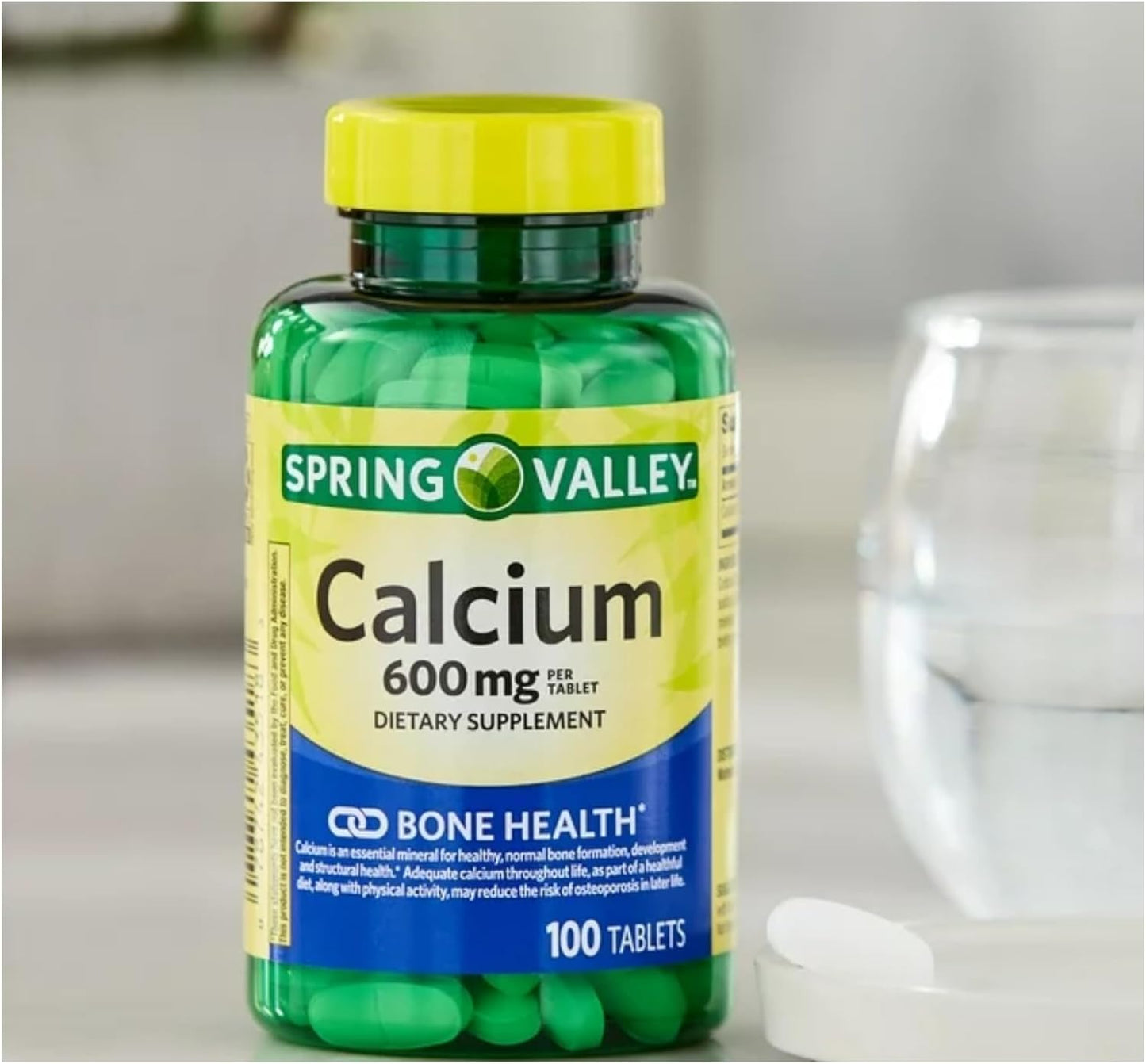 Spring Valley Calcium 600 mg 100 Tablets - Pack of 3, Venancio's Shop Bone Health Dietary Supplement