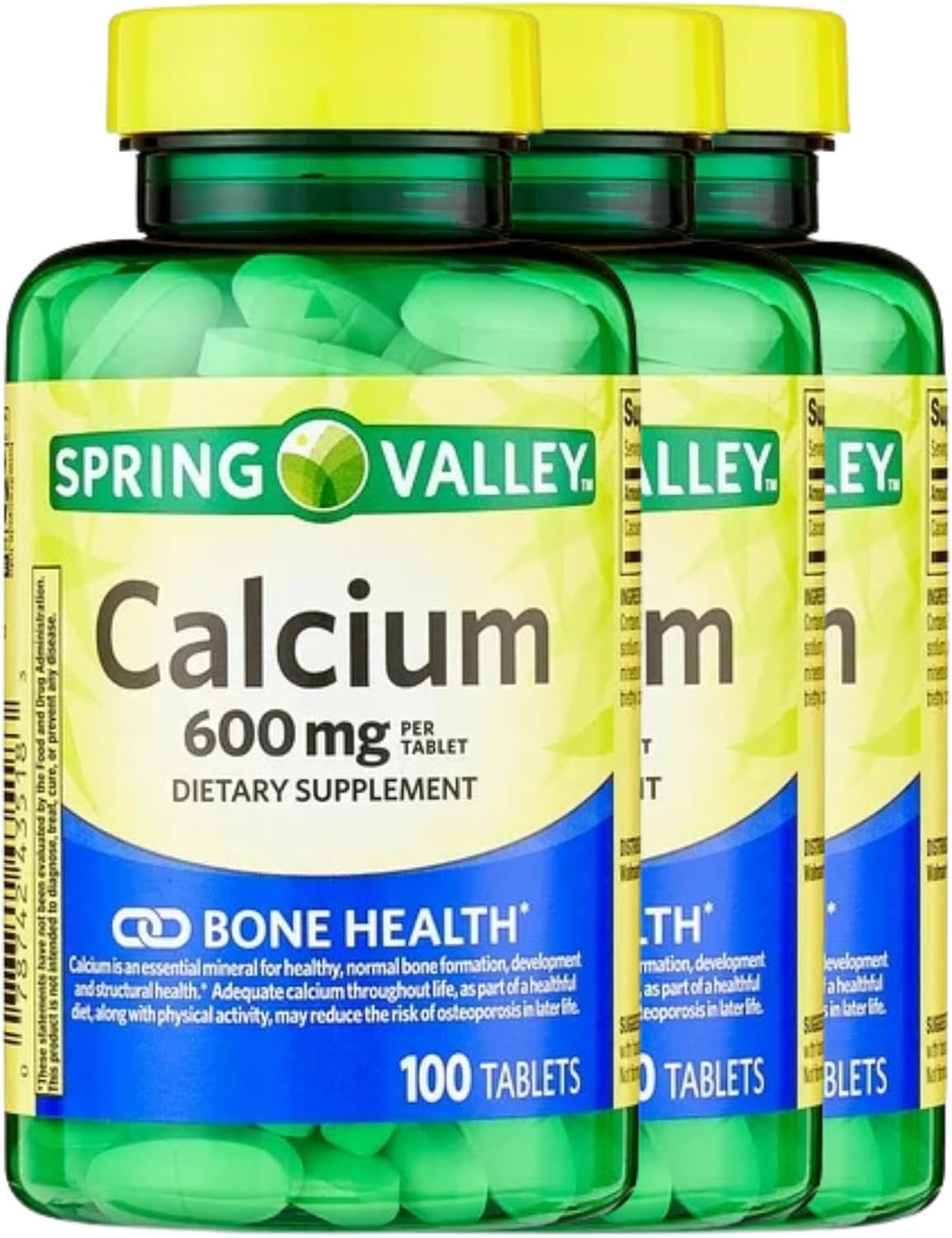 Spring Valley Calcium 600 mg 100 Tablets - Pack of 3, Venancio's Shop Bone Health Dietary Supplement