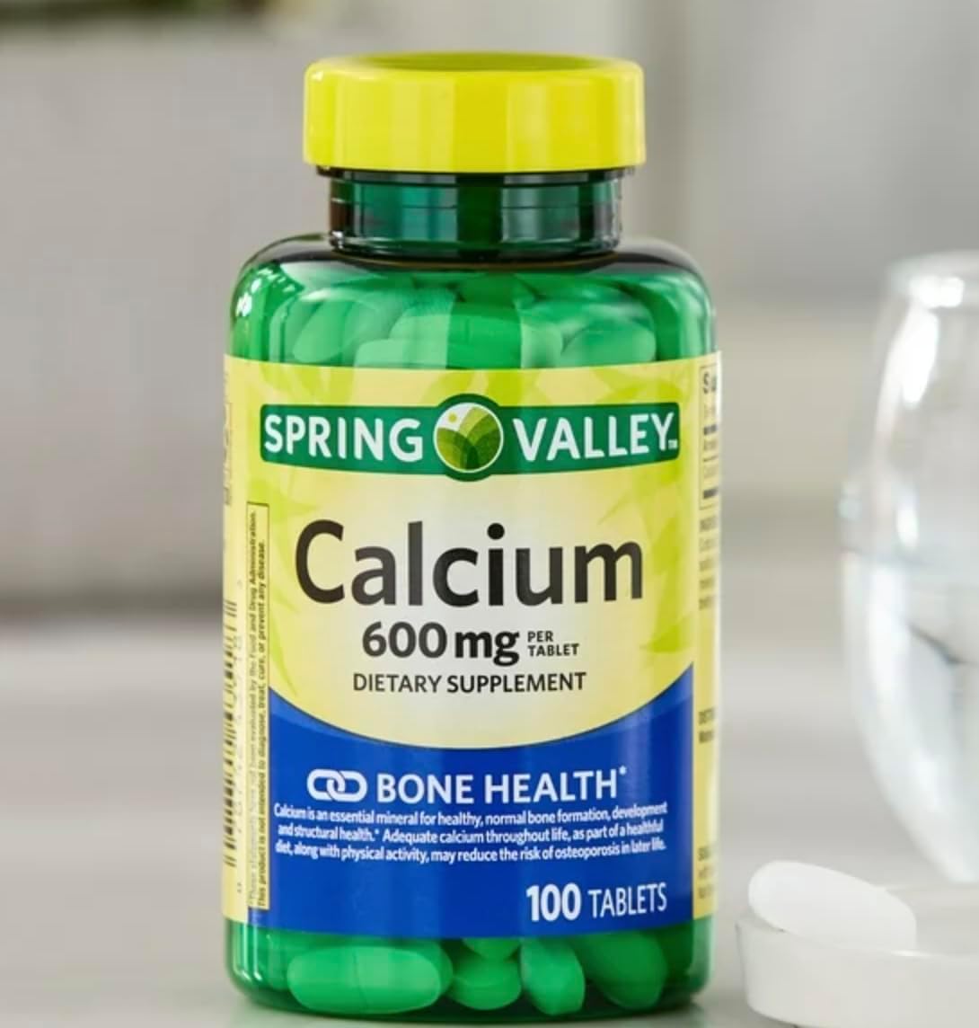 Spring Valley Calcium 600 mg Coated Tablets - Pack of 2, 200 Total
