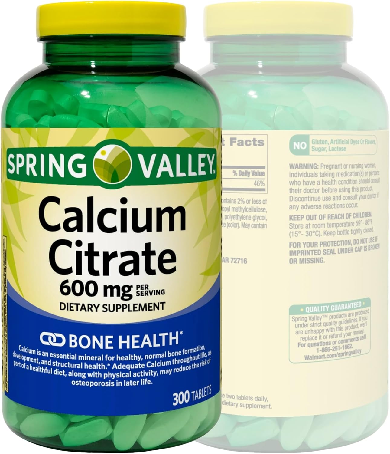 Spring Valley Calcium Citrate 600mg, 300 Tablets - Bone & Joint Health - Venancio's Shop